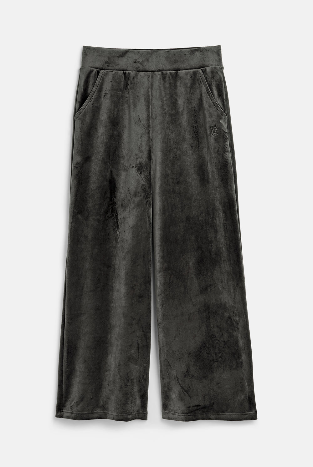 Displays the Raven 'Juicy' branded Velour Bonded Tracksuit Bottom