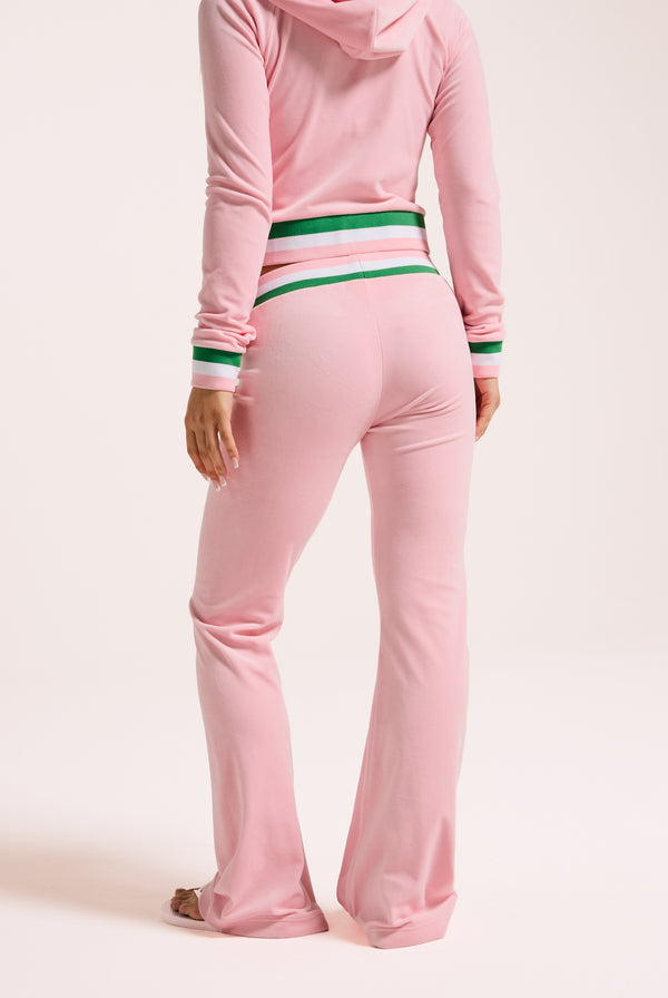JUICY PINK RECYCLED VELOUR LOW RISE TRACKPANT