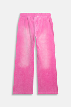 Displays the Super Pink washed 'Juicy' branded OG straight track pant 