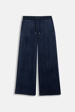 Displays the night sky 'juicy' branded Sky Wide leg classic velour track pant 