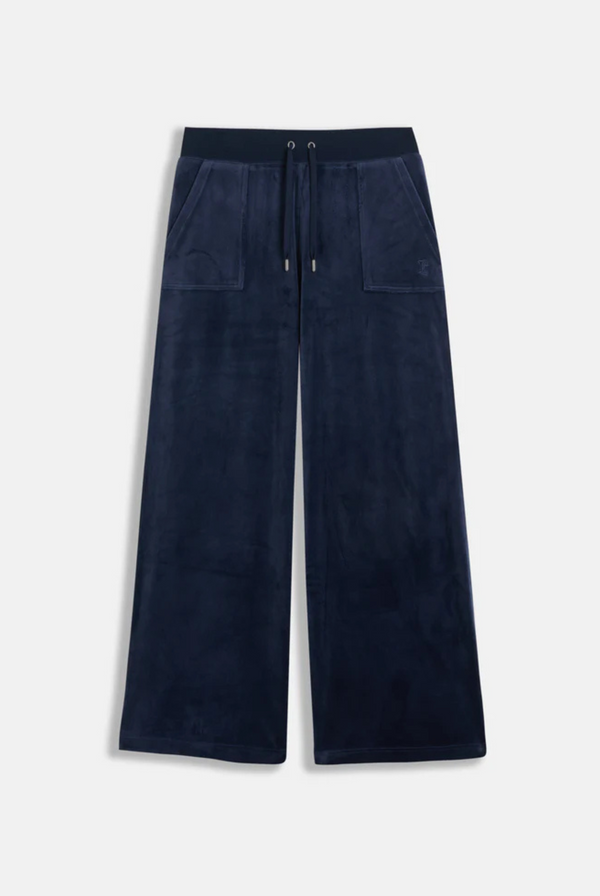 Displays the night sky 'juicy' branded Sky Wide leg classic velour track pant 