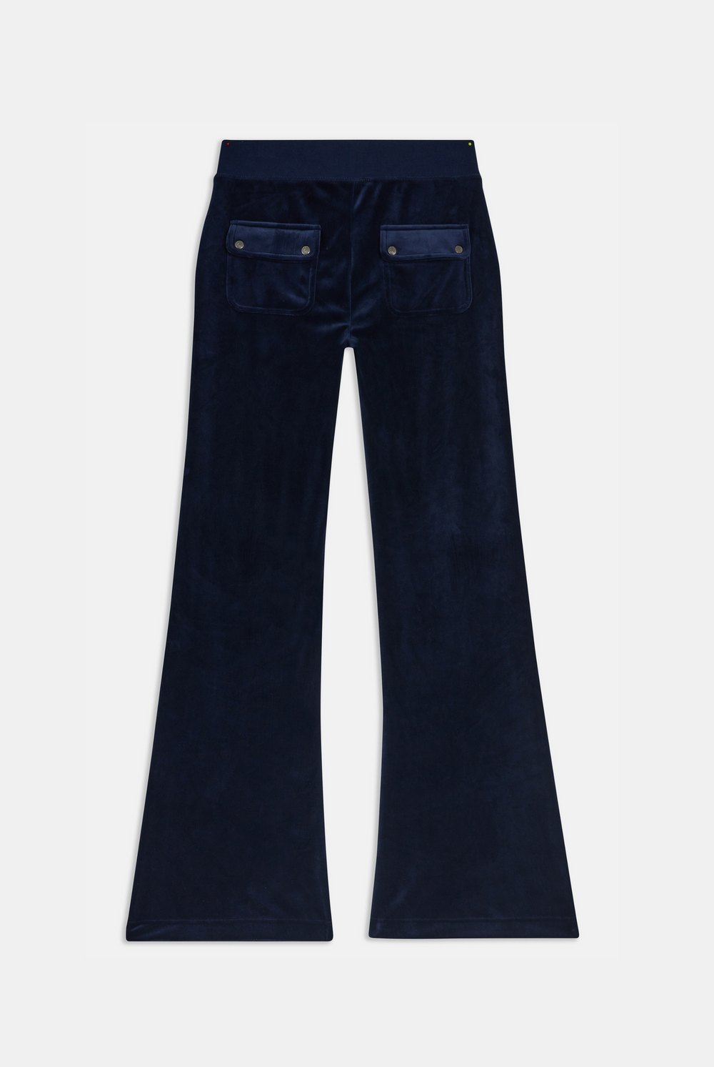 Displays the Night Sky 'Juicy' branded low rise velour track pants 