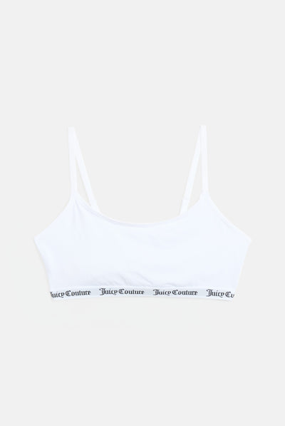 WHITE COTTON SCOOP BRALETTE