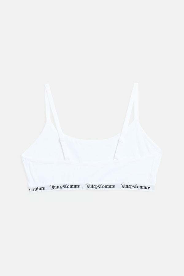 WHITE COTTON SCOOP BRALETTE