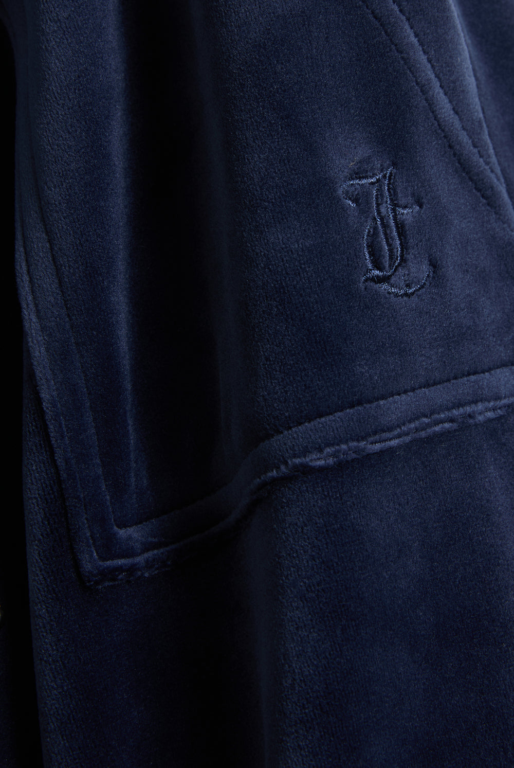 Displays the night sky 'juicy' branded Sky Wide leg classic velour track pant featuring the juicy couture logo