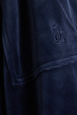 Displays the night sky 'juicy' branded Sky Wide leg classic velour track pant featuring the juicy couture logo