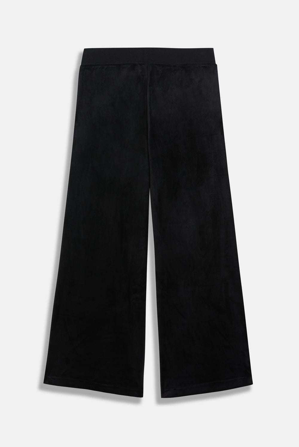 Display the Black 'Juicy' branded wide leg classic velour track pant 