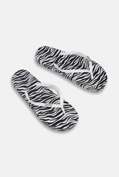 BLACK & WHITE ZEBRA PLATFORM FLIP FLOP