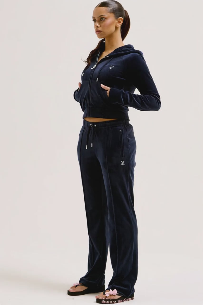 NIGHT SKY VELOUR DIAMANTÉ TRACKSUIT BOTTOM - AI generated video - AI Generated