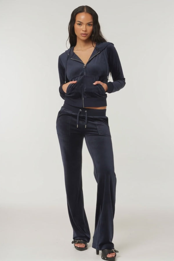 NIGHT SKY BLUE CLASSIC VELOUR DEL RAY POCKETED BOTTOMS - AI generated video - AI Generated