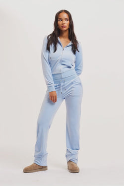 POWDER BLUE CLASSIC VELOUR DEL RAY POCKETED BOTTOMS - AI generated video - AI Generated
