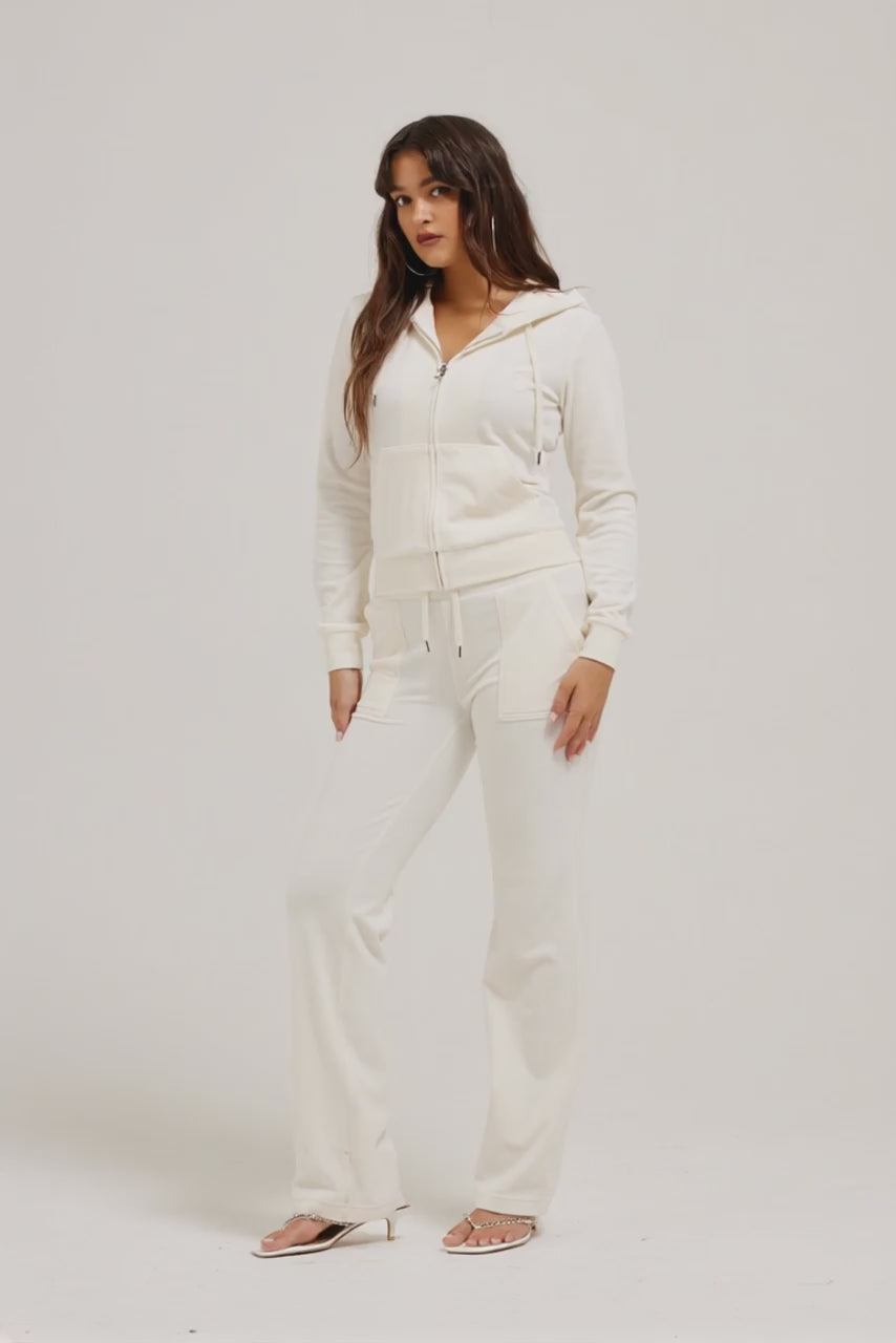 CREAM CLASSIC VELOUR ROBERTSON HOODIE - AI generated video - AI Generated